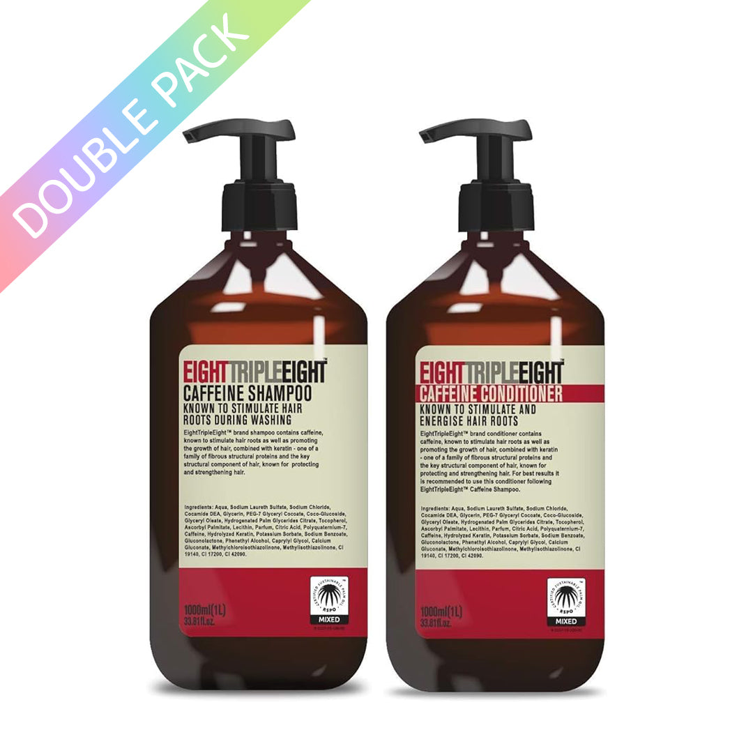 Eight Triple Eight Caffeine Shampoo & Conditioner Duo - 1000ml