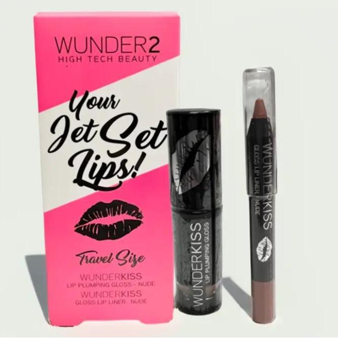 Wunder2 Your Jet Set Lips Travel Size Lip Plumping Gloss & Lip Liner